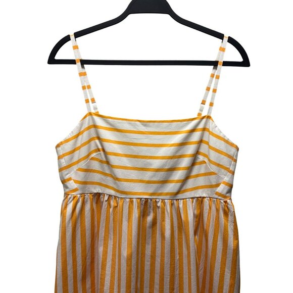 J.Crew Strappy tie-Back Mini Dress Adjustable Straps Size 12 Orange White - Picture 6 of 8